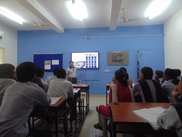 Dr. Sudhir P. Singh, Scientist C in course of scientific talk at JNV, Chandigarh
